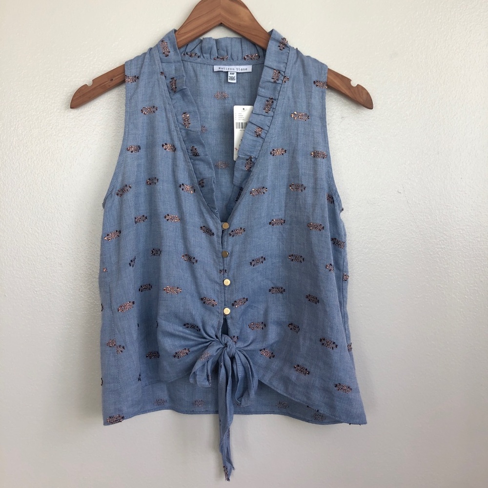 Anthropologie Tie Front Top